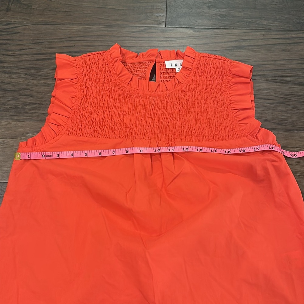 THML Orange Smocked Top Sz M - Picture 7 of 8